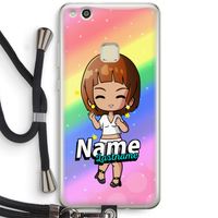 Chibi Maker vrouw: Huawei Ascend P10 Lite Transparant Hoesje met koord