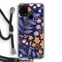 Flowers with blue leaves: Samsung Galaxy M31 Transparant Hoesje met koord
