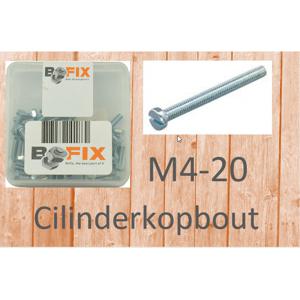 Bofix Cilinderkopbout M4x20 verzinkt (50st)