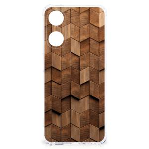 Stevig Telefoonhoesje voor OPPO A58 | A78 5G Wooden Cubes