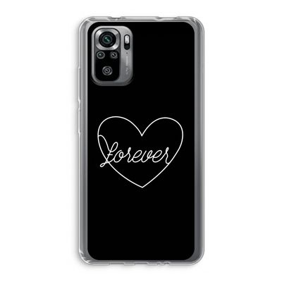 Forever heart black: Xiaomi Redmi Note 10S Transparant Hoesje