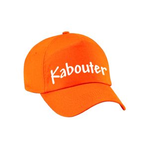 Verkleed pet voor kinderen - kabouter - oranje/wit - carnaval themafeest outfit