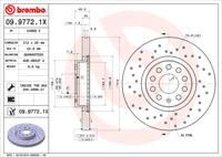 Remmenset, remschijf BREMBO, Remschijftype: Geperforeerd, Inbouwplaats: Achteras: , u.a. für Seat, Skoda, VW