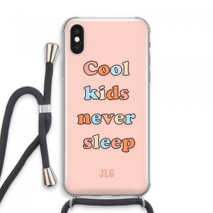 Cool Kids Never Sleep: iPhone XS Max Transparant Hoesje met koord