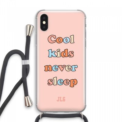 Cool Kids Never Sleep: iPhone XS Max Transparant Hoesje met koord