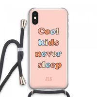 Cool Kids Never Sleep: iPhone XS Max Transparant Hoesje met koord