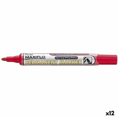 Permanente markeerstift Pentel NLF50 Rood 12 Onderdelen (12 Stuks)