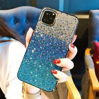Voor iPhone 11 PC + Crystal Diamond Tri-Color Gradient beschermende case (gradiënt blauw)