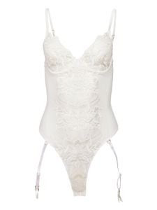 Fleur Du Mal body à motif cœur brodé - Blanc