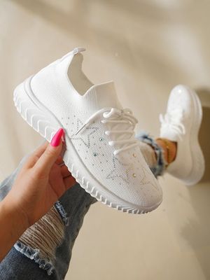 Veterschoenen met sterren en Steentjes Textiel sportschoenen Veterschoenen met sterren en Steentjes Textiel sportschoenen