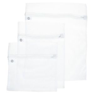 Set van 3x stuks waszakjes/wasnetjes wit in 3 formaten 30, 40 en 50 cm - Waszakken