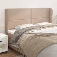 Hoofdbord met randen 183x23x118/128cm kunstleer cappuccinokleur