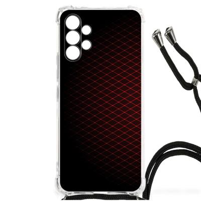 Samsung Galaxy A13 4G Doorzichtige Silicone Hoesje Geruit Rood