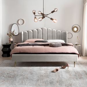 Artistiq Bed 'Harrell' Velvet, 140 x 200cm, kleur Beige