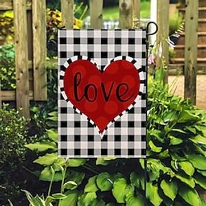 Valentijnsdag tuinvlag 12x18inch outdoor decoraties welkom tuin patio vlag liefde hart tuin vlag dubbelzijdig vakantie outdoor vlaggen 1pc miniinthebox