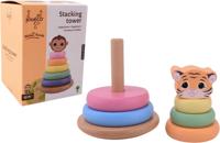 Cilgro Jouéco the wildies family stapeltoren in leuke kleuren 14 cm hoog