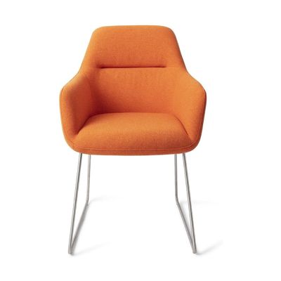 Jesper Home Kinko eetkamerstoel Tangerine slide steel