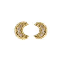 Karma Oorbellen Zirconia Moon Goud