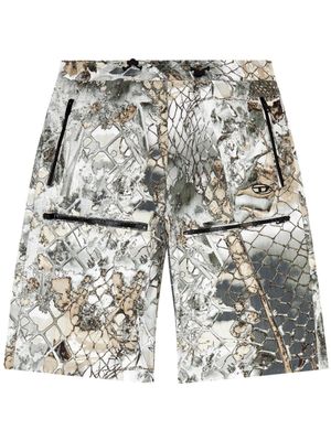 Diesel short à imprimé graphique - Gris
