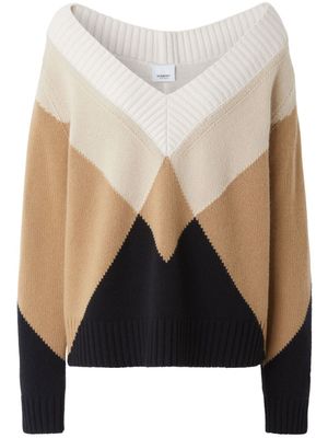 Burberry pull à motif intarsia - Tons neutres