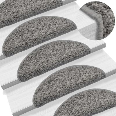 VidaXL Trapmatten 10 st 56x17x3 cm grijs halfrond