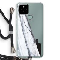 Gestreepte marmer: Pixel 5 Transparant Hoesje met koord