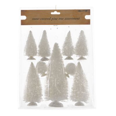 Modelbouw miniatuur boompjes wit 9x stuks kunststof