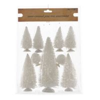 Modelbouw miniatuur boompjes wit 9x stuks kunststof