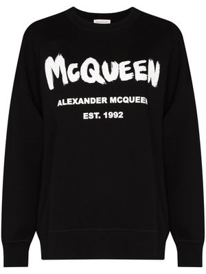 Alexander McQueen sweat à imprimé graffiti - Noir