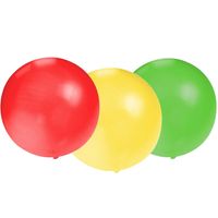 Bellatio Decorations 24x groot formaat ballonnen rood/groen/geel met diameter 60 cm - thumbnail