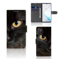 Samsung Galaxy Note 10 | Telefoonhoesje | Met pasjeshouder | Zwarte Kat
