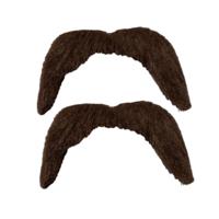 Cowboy snor - 4x - bruin - nep snor - plak snor - carnaval - wilde westen