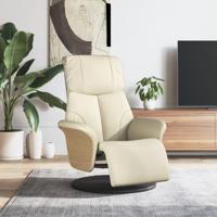 Fauteuil verstelbaar met voetensteun kunstleer crmekleurig