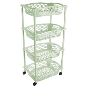 Keuken opberg trolley - 4 manden - mintgroen - 86 x 41 cm - roltafel