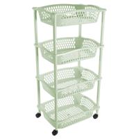 Keuken opberg trolley - 4 manden - mintgroen - 86 x 41 cm - roltafel