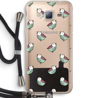 Vogeltjes: Samsung Galaxy J3 (2016) Transparant Hoesje met koord