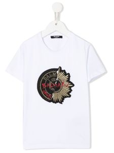 Balmain Kids t-shirt à patch logo - Blanc