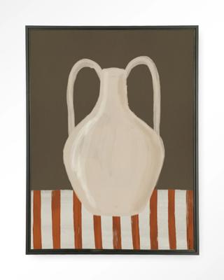 Urban Cotton Wandkleed 'Vivid Vase 06' 80 x 110cm in Floating Frame - black