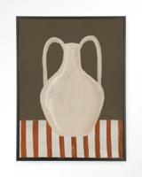 Urban Cotton Wandkleed 'Vivid Vase 06' 80 x 110cm in Floating Frame - black