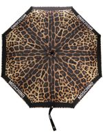 Moschino parapluie compact à imprimé léopard - Noir - thumbnail