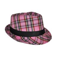 Al Capone hoed Schotse ruit roze - thumbnail
