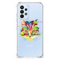 Samsung Galaxy A23 Stevig Bumper Hoesje Cat Color - thumbnail