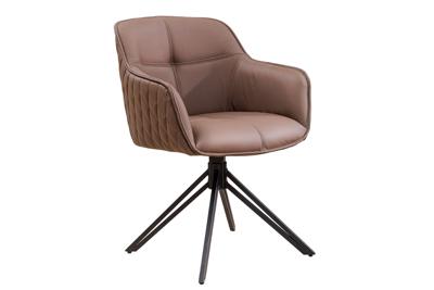 Draaistoel EUPHORIA draaibaar 180 graden met armleuningen leather bruin - 45861