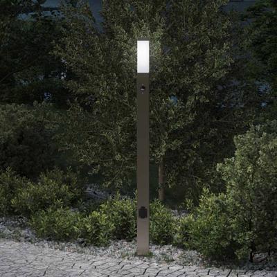 Bolderarmatuur met sensor en stopcontact 110 cm roestvrij staal IP44