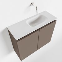 Toiletmeubel Mondiaz Ture | 60 cm | Meubelkleur Smoke | Eden wastafel Talc Rechts | Zonder kraangat