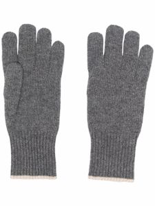 Brunello Cucinelli gants en cachemire - Gris