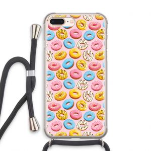 Pink donuts: iPhone 7 PLUS Transparant Hoesje met koord