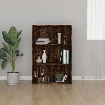 Boekenkast/dressoir 66x30x98 cm bewerkt hout gerookt eikenkleur