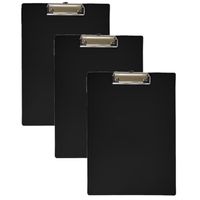 Set van 3x stuks clipboards/klemborden zwart A4 formaat