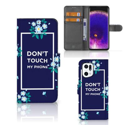 OPPO Find X5 Pro Portemonnee Hoesje Flowers Blue DTMP OPPO Find X5 Pro Portemonnee Hoesje Flowers Blue DTMP
